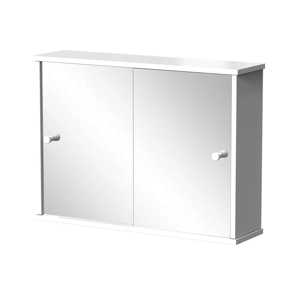 Mobile a specchio per il bagno in Bianco su sfondo bianco