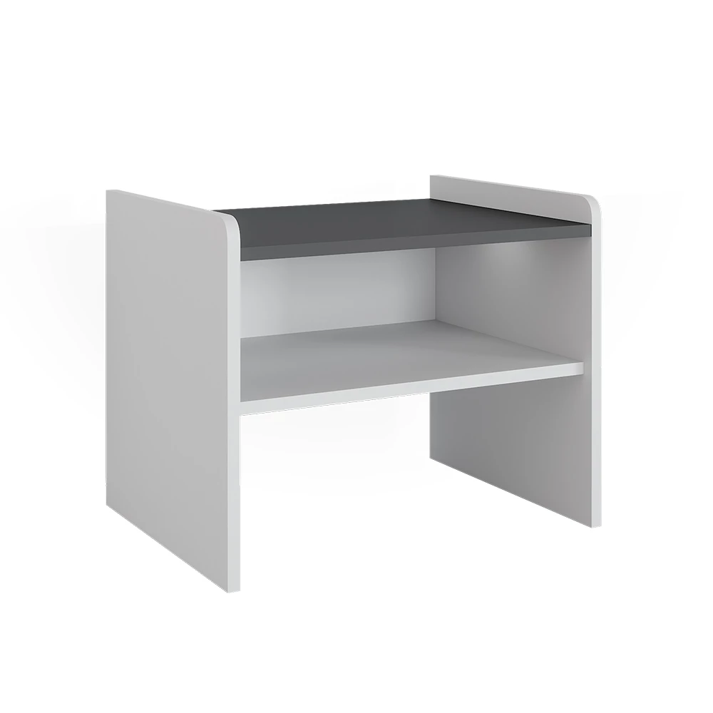 Banc d'angle en Blanc sur fond blanc