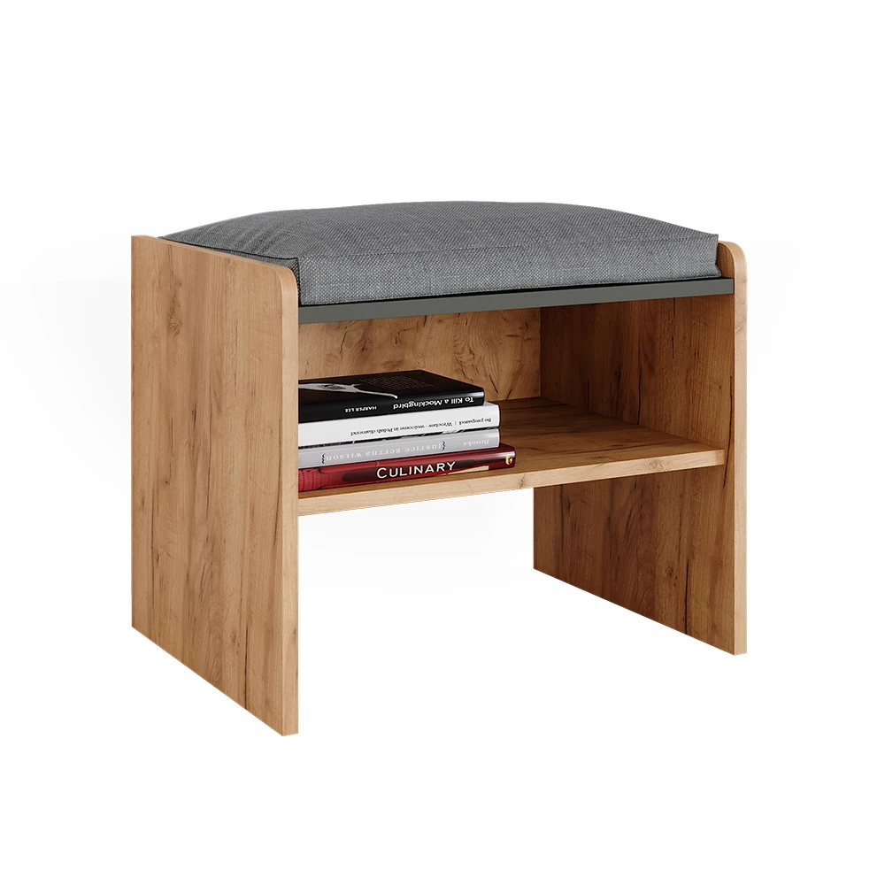 Banc Coffre Vicco 167 Cm, Chêne Sable Et Anthracite, Pour Cuisine Ou Salle à Manger