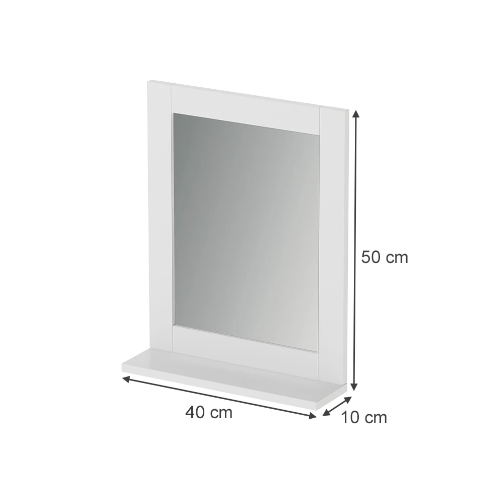 Specchio bagno in Bianco su sfondo bianco