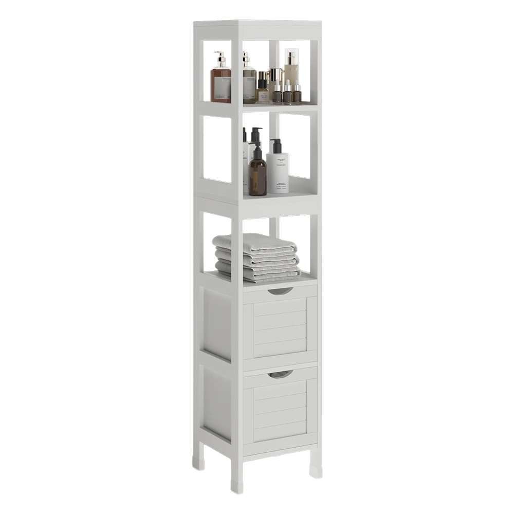 Armadio per il bagno in Bianco su sfondo bianco con elementi decorativi