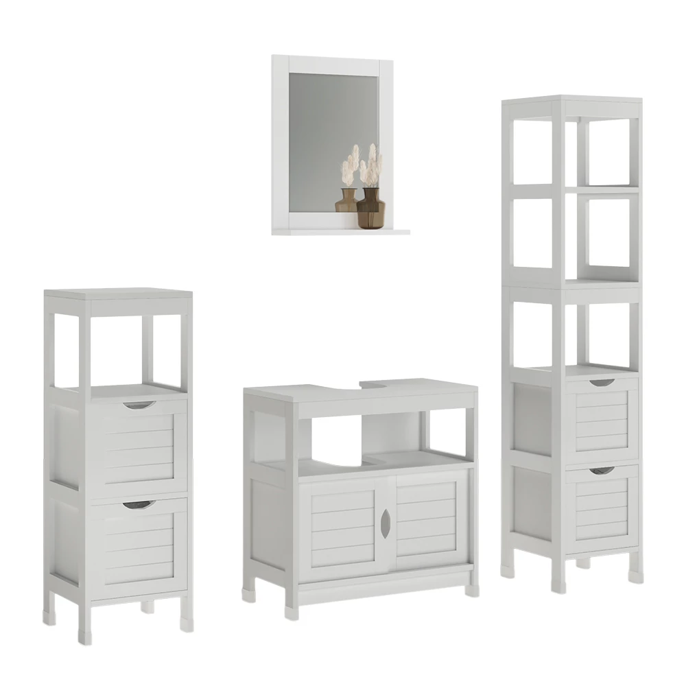 Set di mobili da bagno in Bianco su sfondo bianco