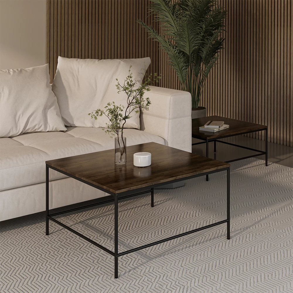 Set Salontafels Eiken Zwart Kopen
