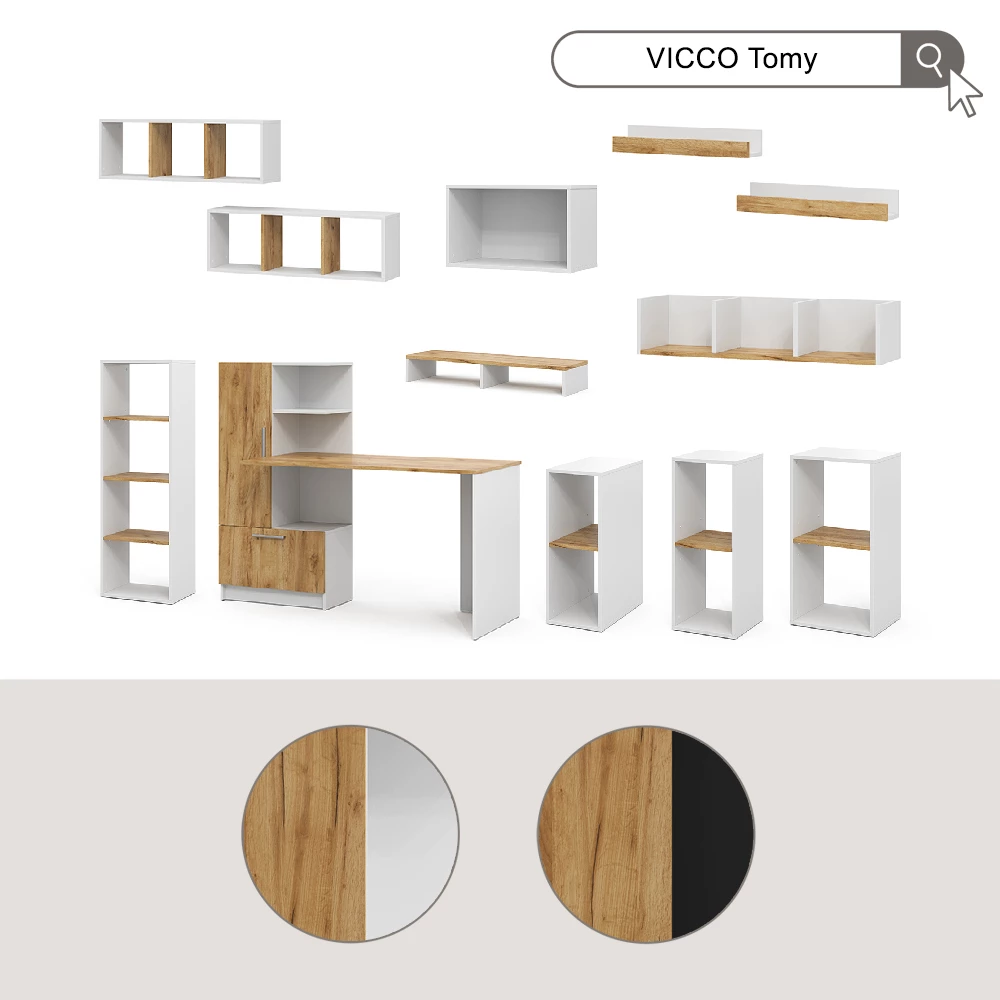 Vicco Schreibtisch Bijela Sonoma 150 x 59.3 +, Tomy