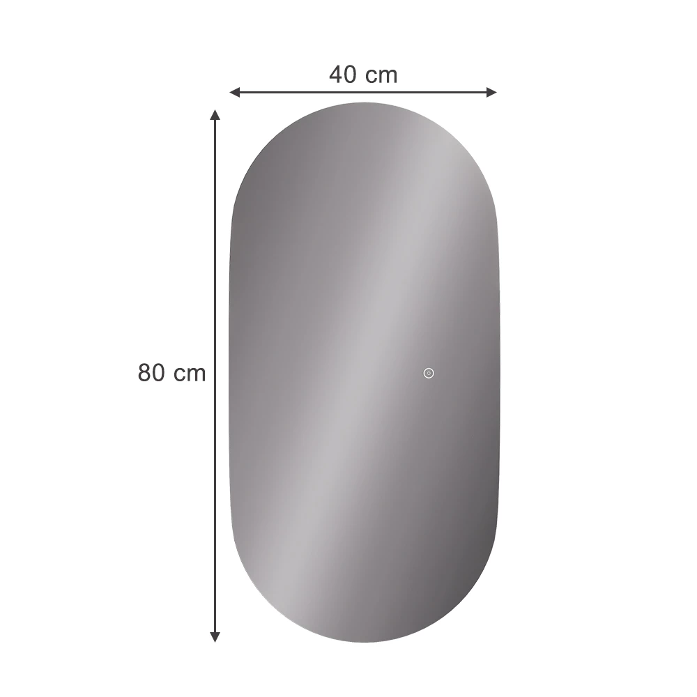 Miroir mural en Verre sur fond blanc