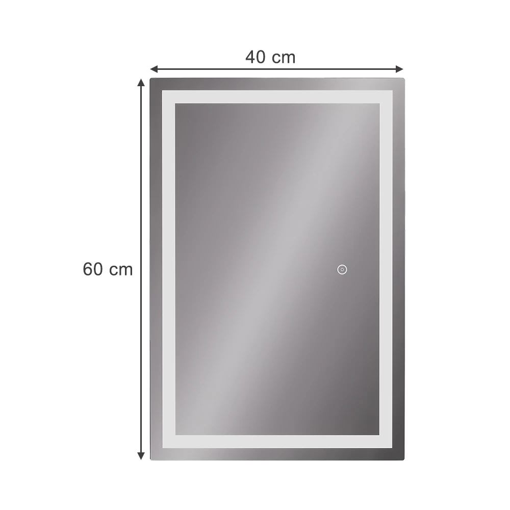 Miroir mural en Verre sur fond blanc