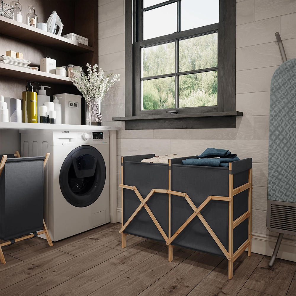 Vicco Badkamerkast "Bruno", Grijs, 80 x 64 cm met 2 compartimenten