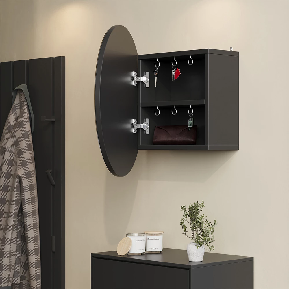 Primo piano di Specchio contenitore bagno in Antracite, mostrando design e dettagli della superficie