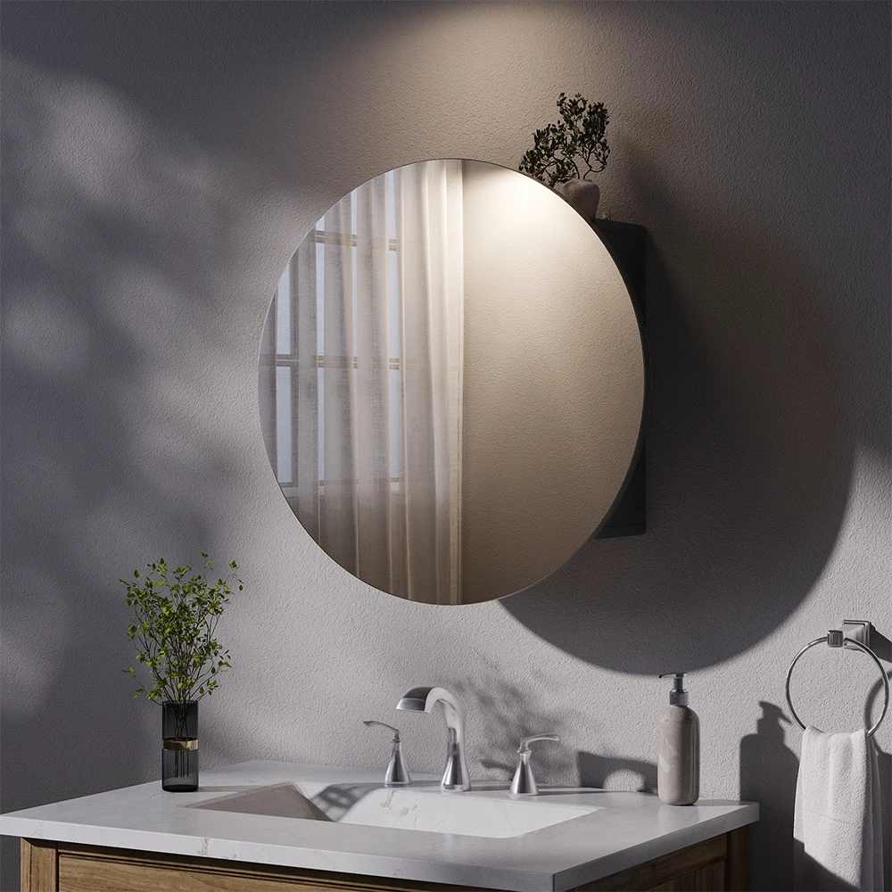 Vicco Badspiegelschrank Anthrazit 60 x 60 cm mit 2 Fächern, Loki