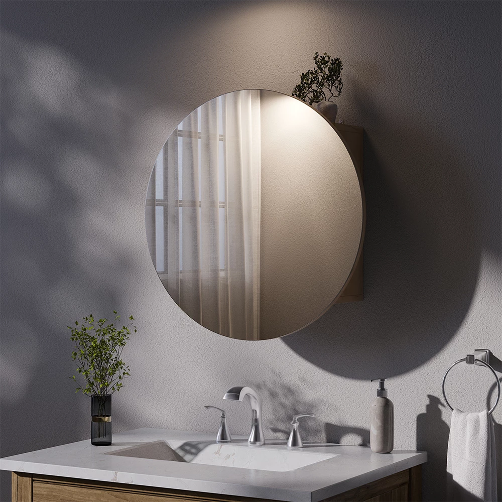Vicco Badspiegelschrank Goldkraft Eiche 60 x 60 cm mit 2 Fächern, Loki