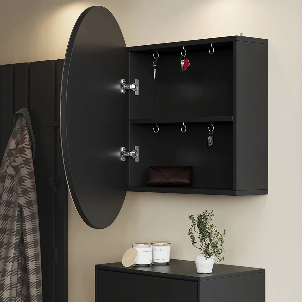 Primo piano di Specchio contenitore bagno in Antracite, mostrando design e dettagli della superficie