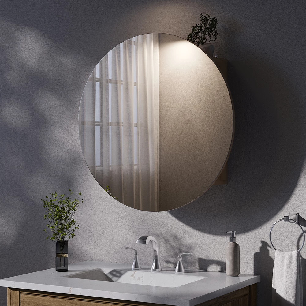 Badspiegelschrank Loki Goldkraft Eiche 70 x 70 cm mit 2 Fächern Vicco