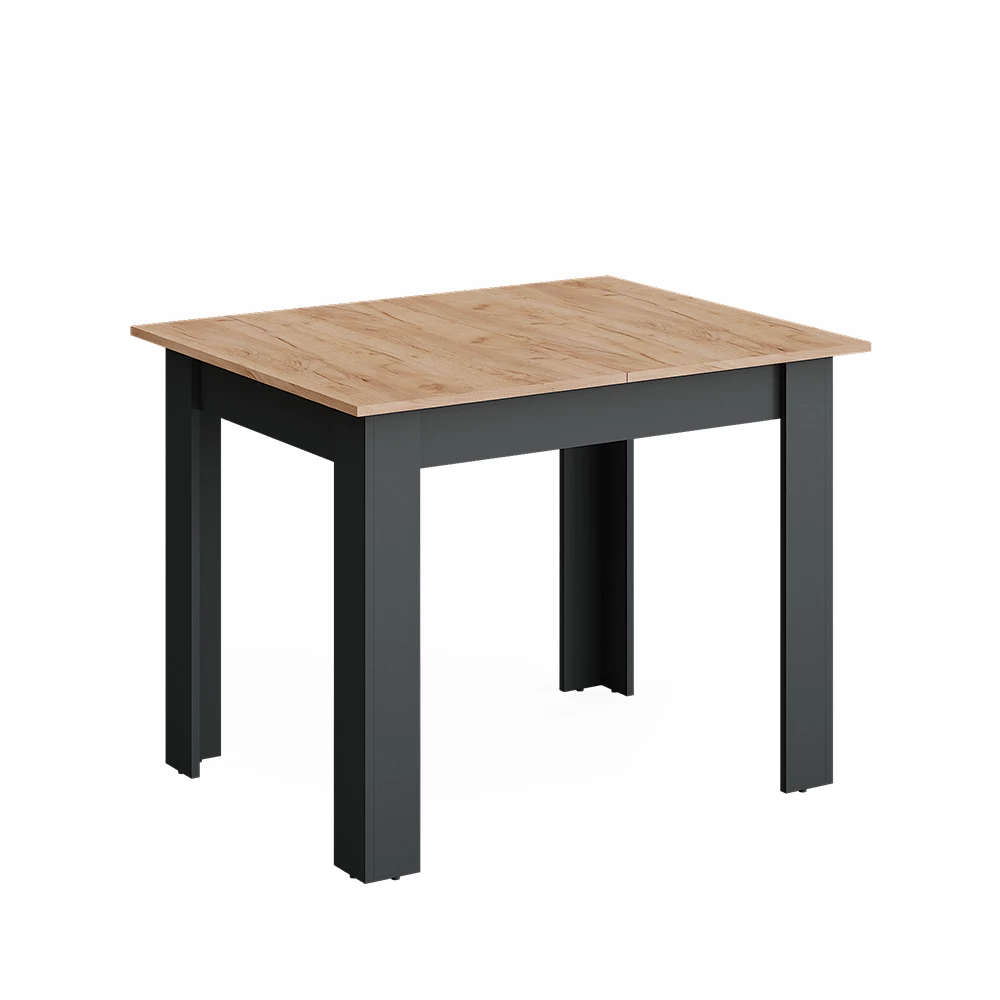 Esstisch in Anthrazit/Goldkraft Eiche auf weißem Hintergrund