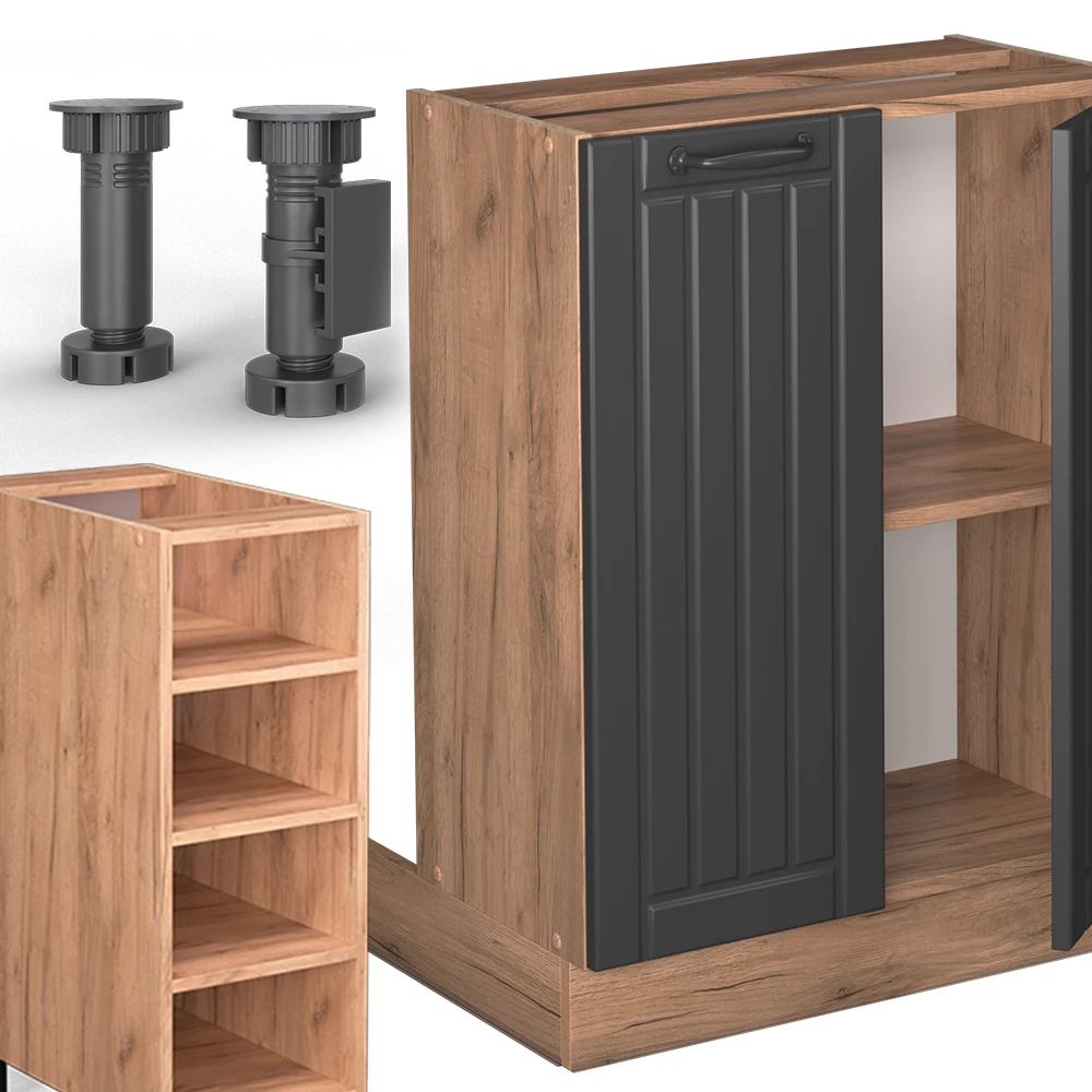 Close-up of isola cucina in Grigio scuro, showing texture/details