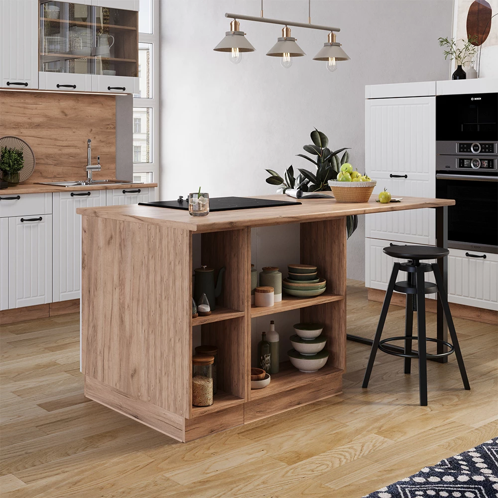 Konyhasziget Fehér vidéki ház színben fehér háttéren