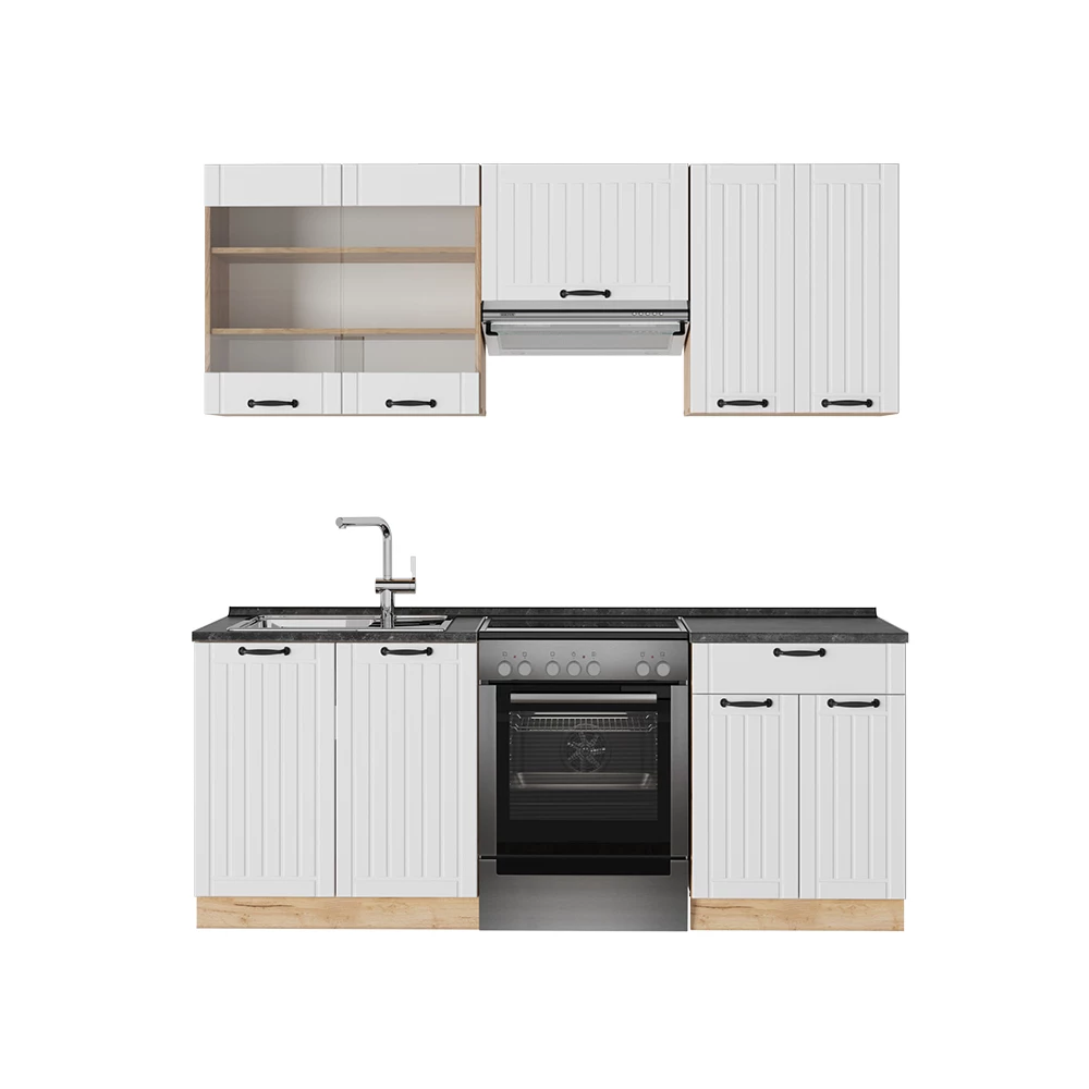 Cucina componibile in Bianco casa di campagna on white background