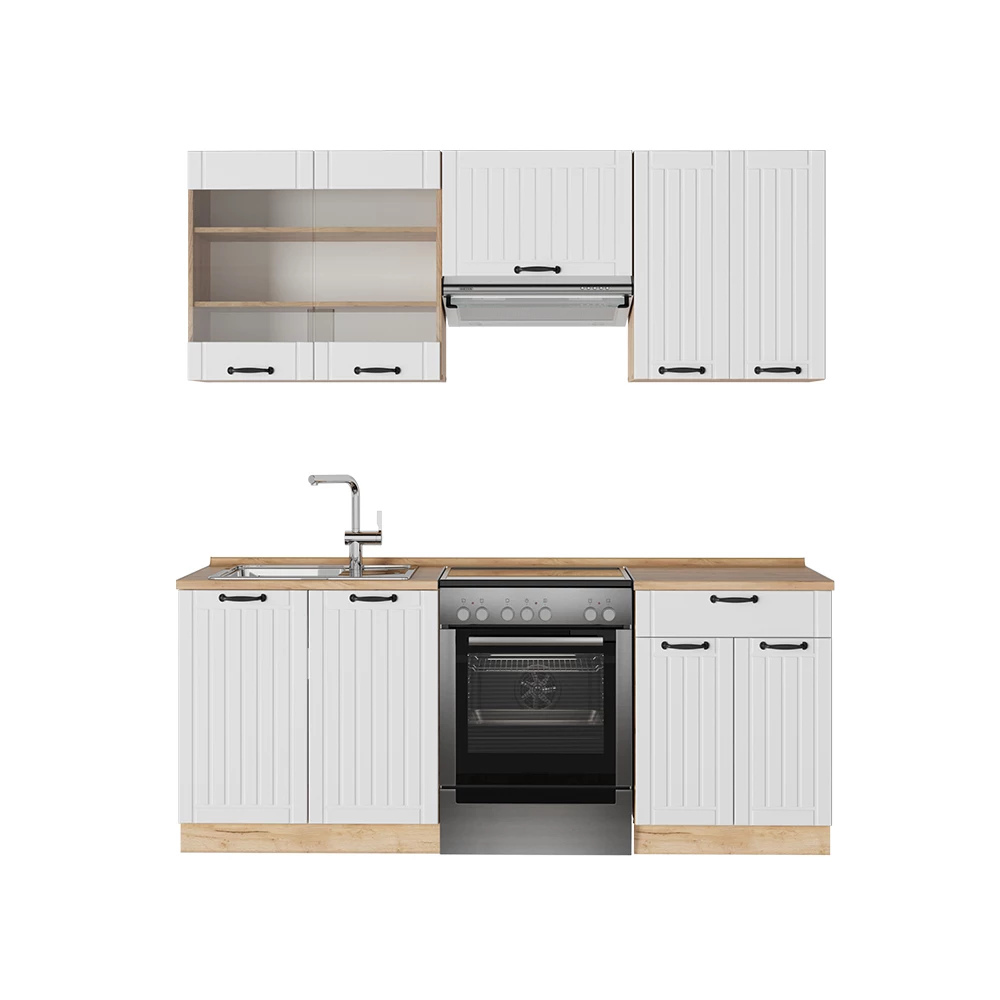 Cucina componibile in Bianco casa di campagna on white background