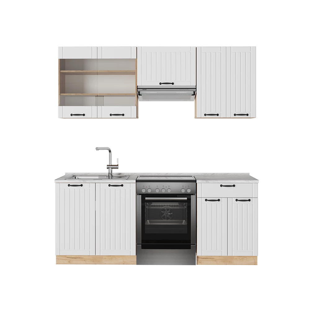 Cucina componibile in Bianco casa di campagna on white background