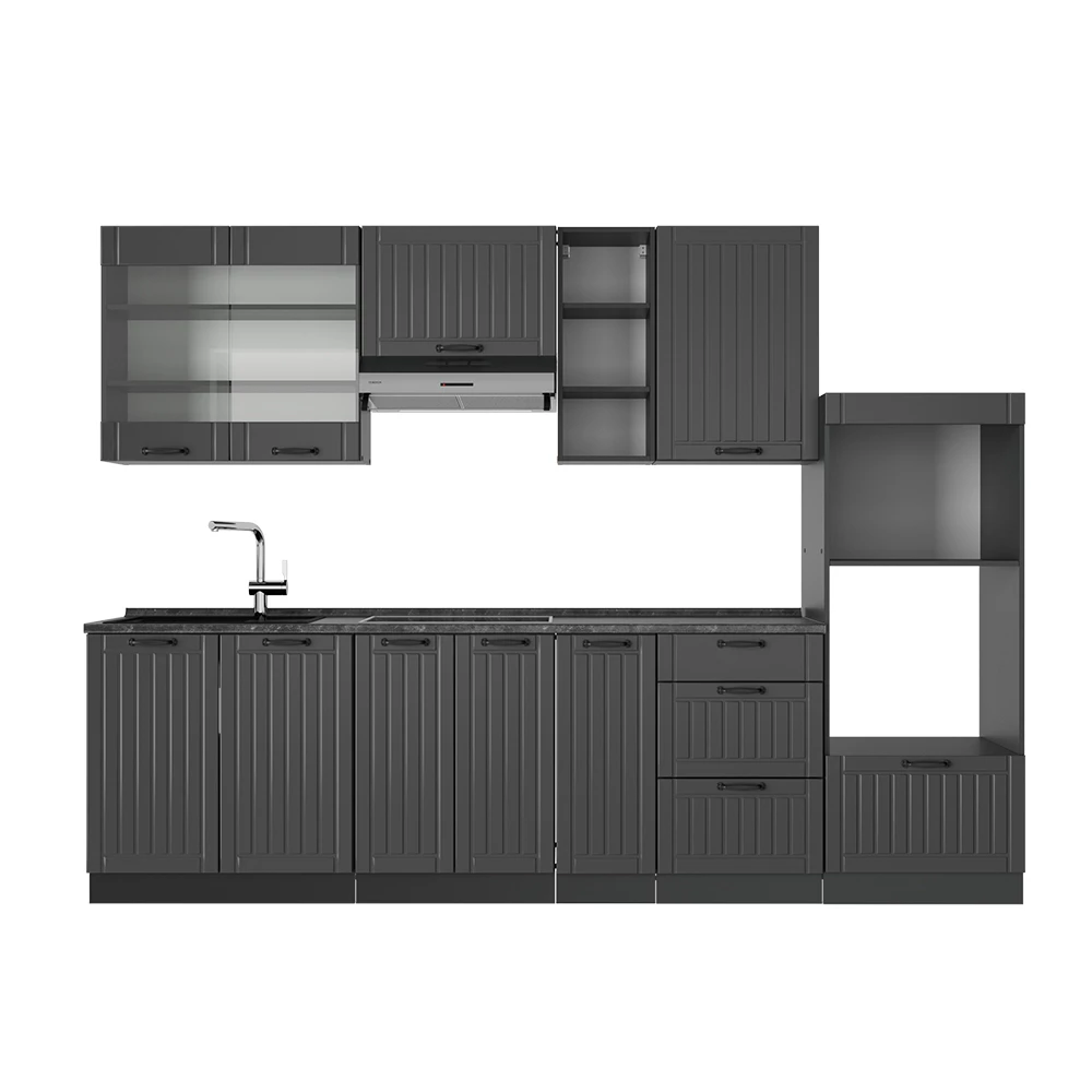 Cucina componibile in Grigio scuro on white background