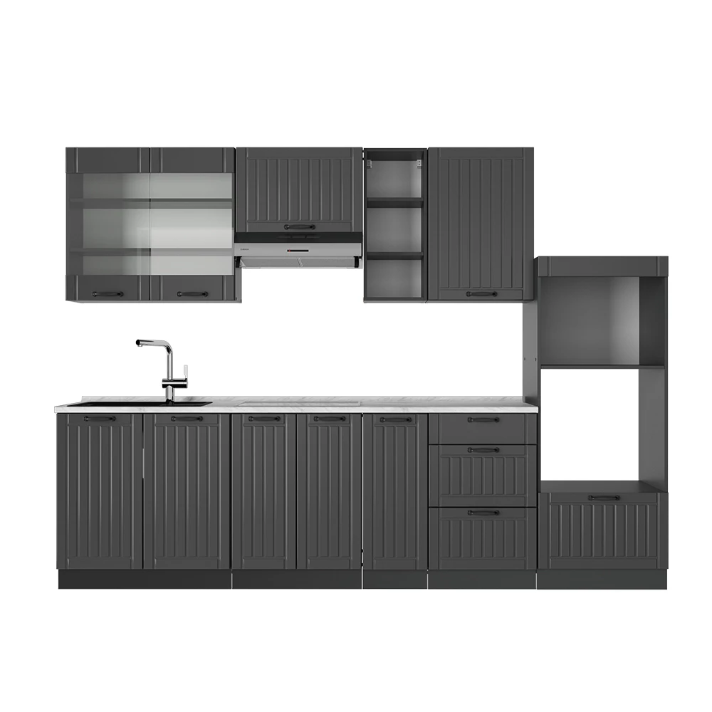 Cucina componibile in Grigio scuro on white background