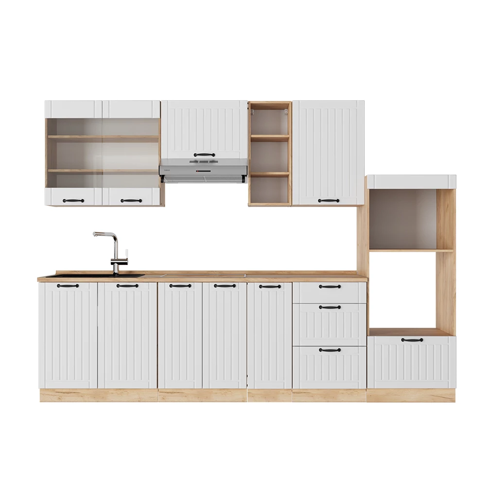 Cucina componibile in Bianco casa di campagna on white background