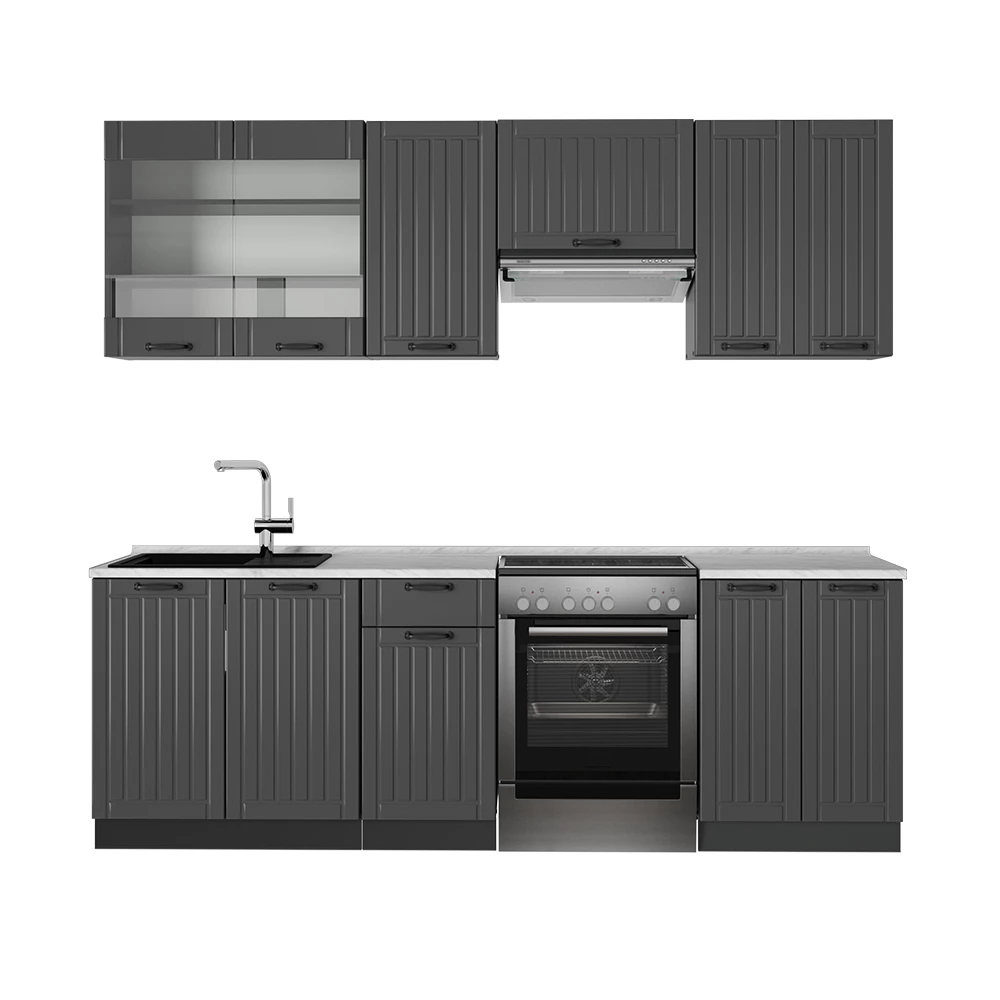 Cucina componibile in Grigio scuro on white background