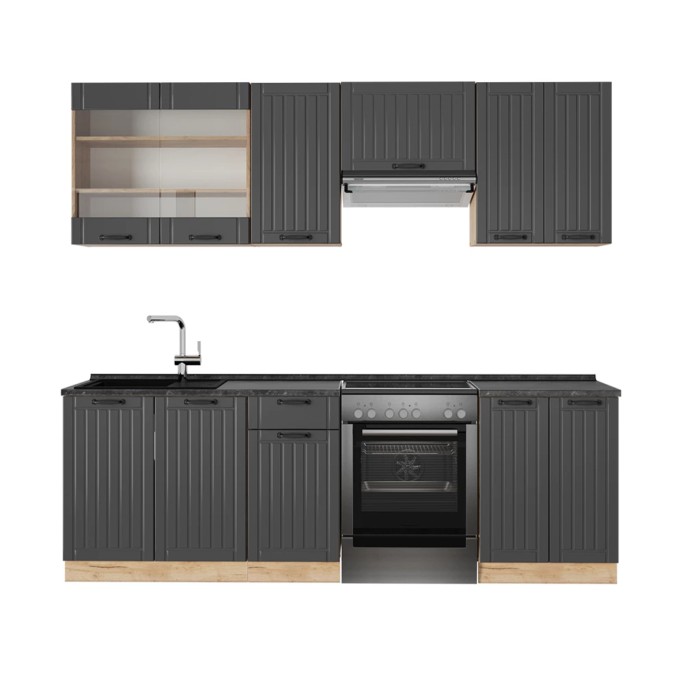 Cucina componibile in Grigio scuro on white background