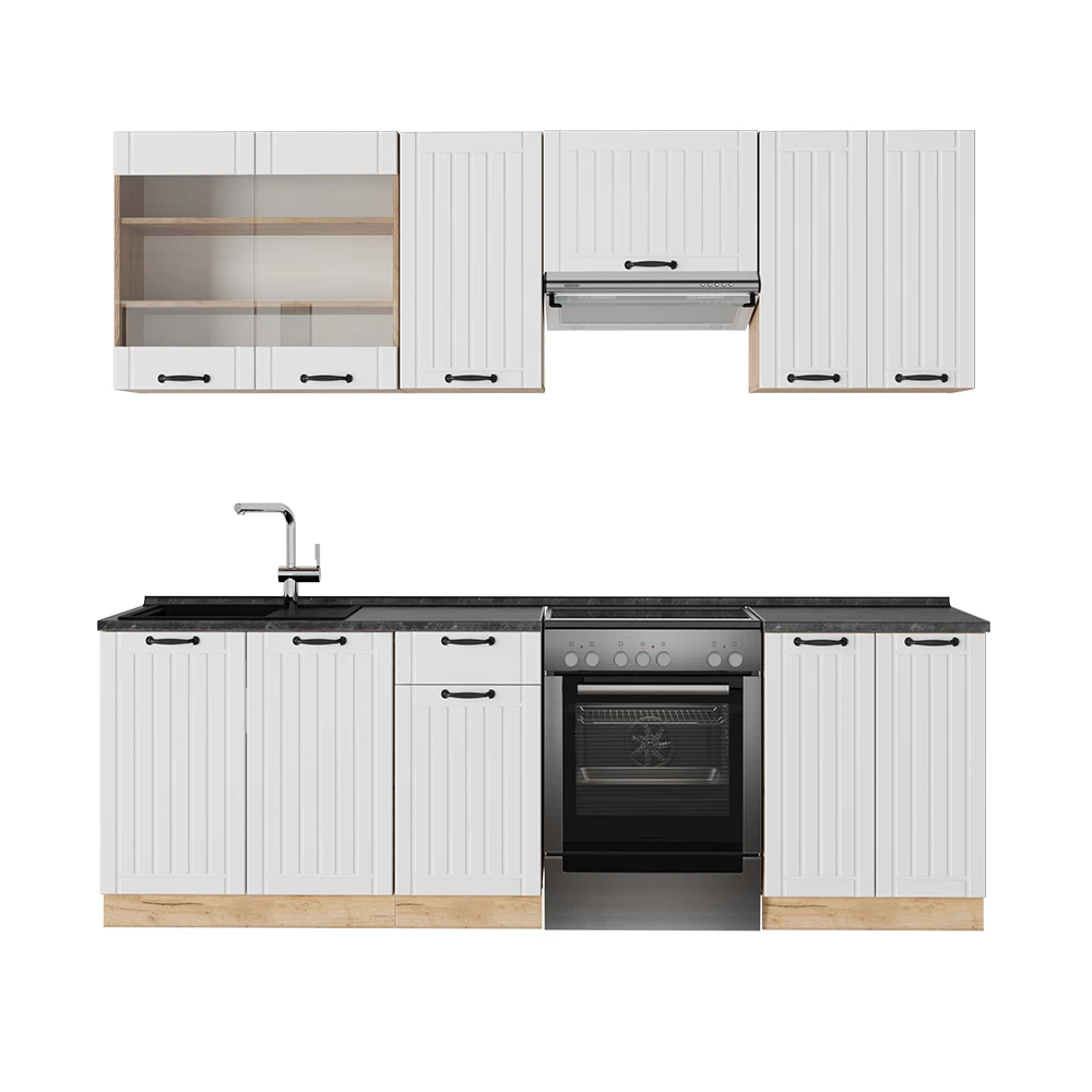 Cucina componibile in Bianco casa di campagna on white background