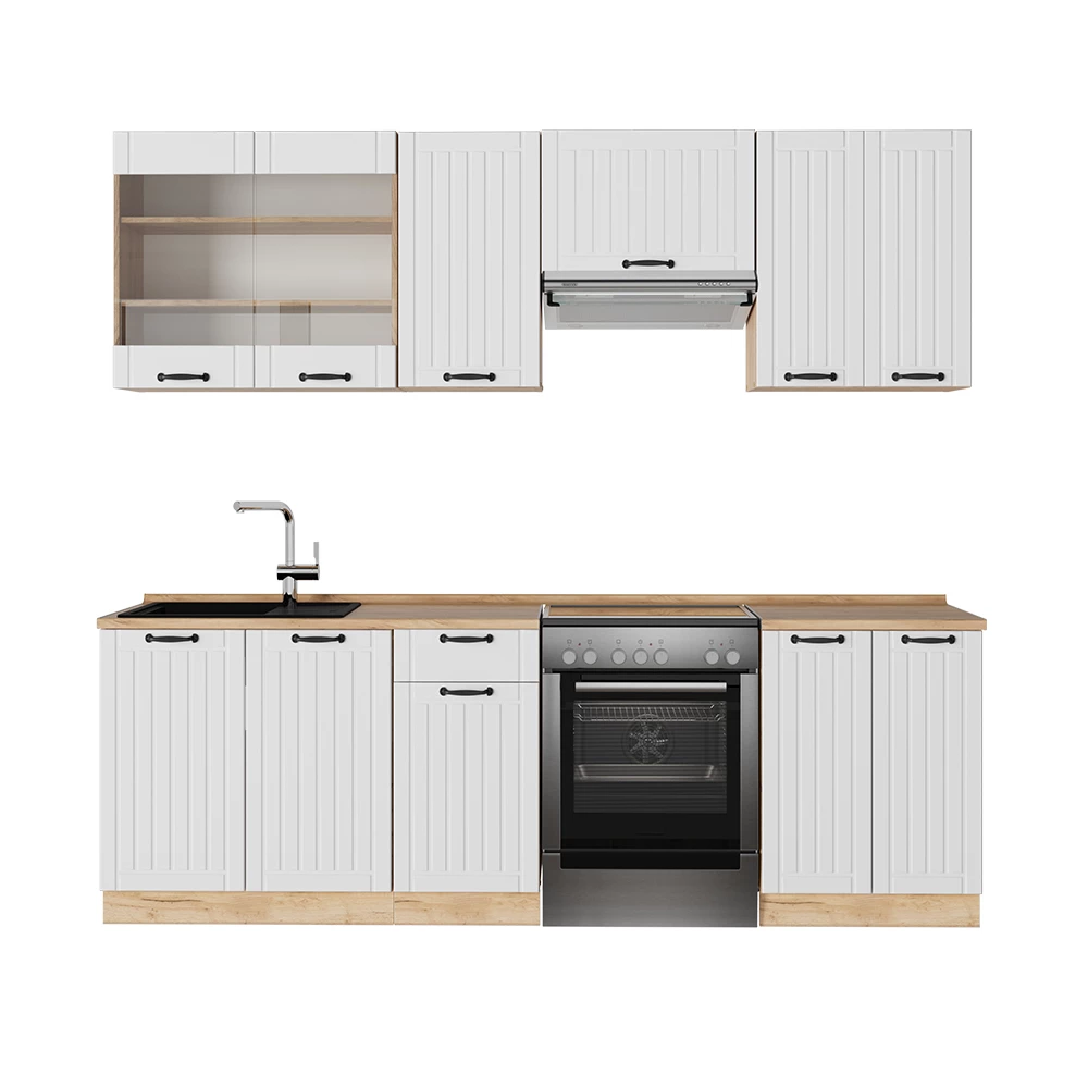 Cucina componibile in Bianco casa di campagna on white background