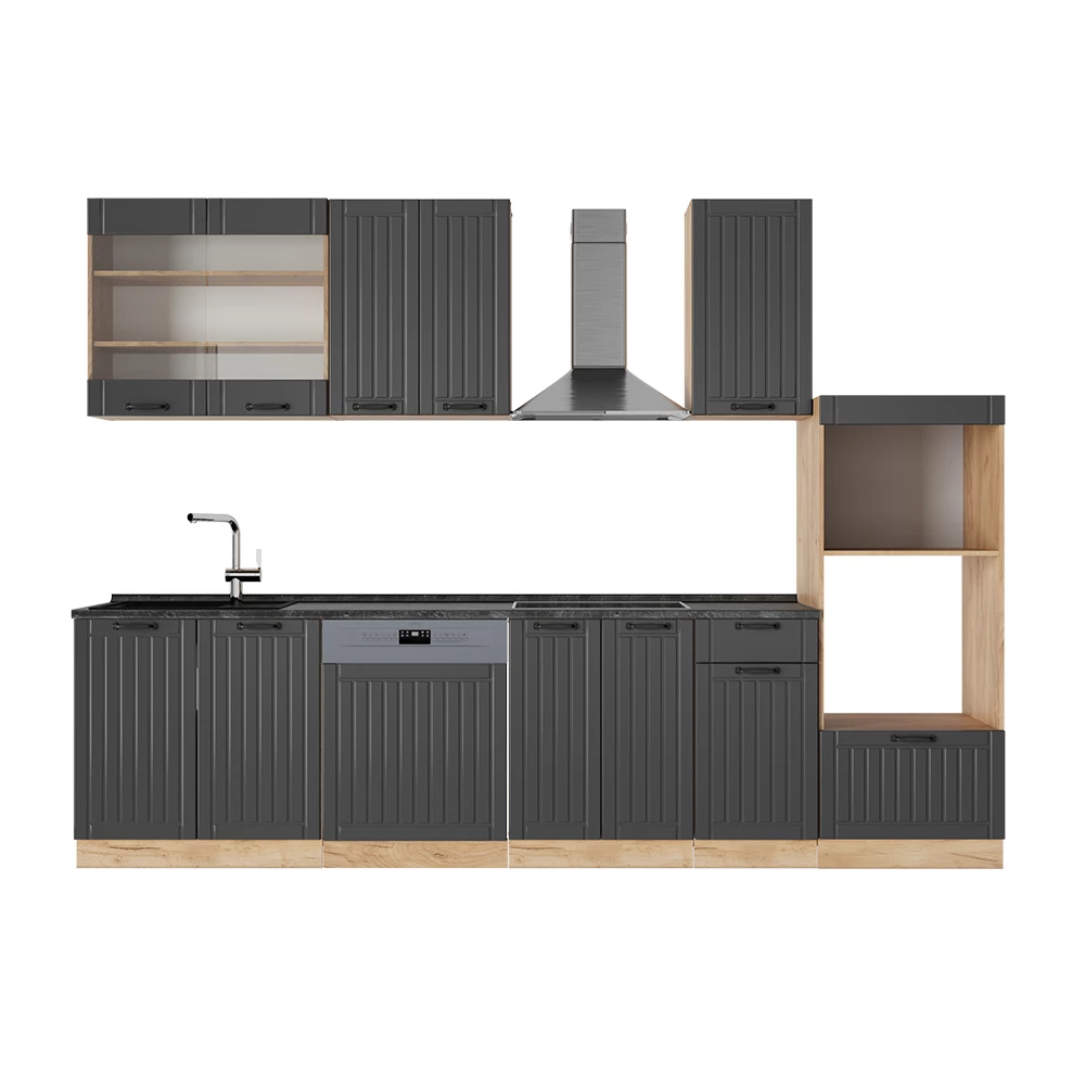Cucina componibile in Grigio scuro on white background