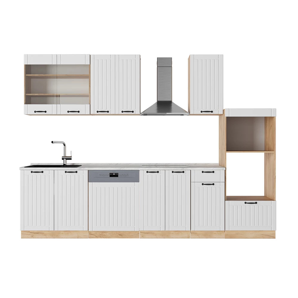 Cucina componibile in Bianco casa di campagna on white background