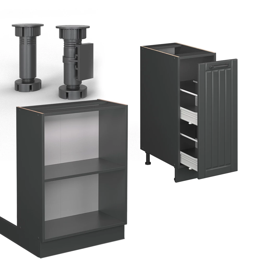 Close-up of isola cucina in Grigio scuro, showing texture/details