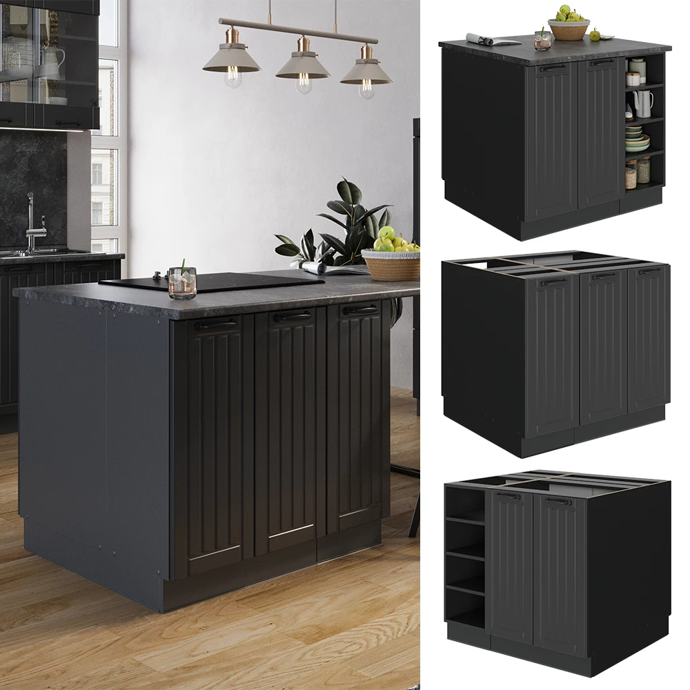 Isola cucina Fame-Line Grigio scuro/Antracite 90 cm Vicco