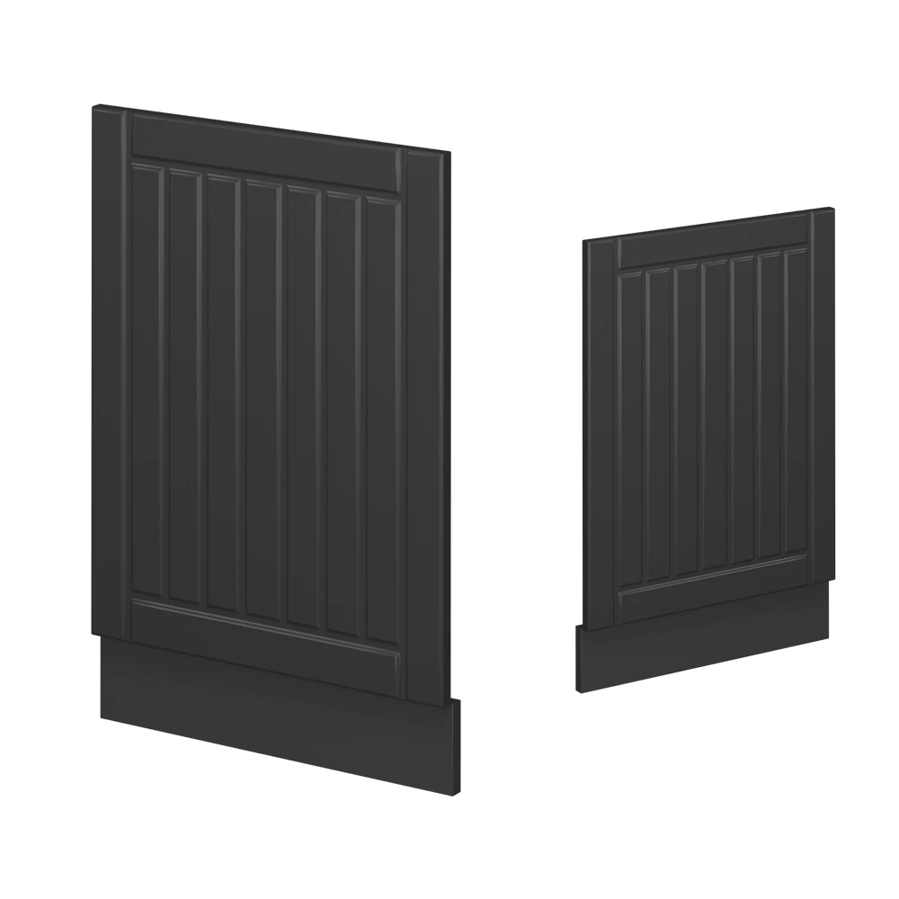 Façade en Gris foncé sur fond blanc avec des éléments décoratifs
