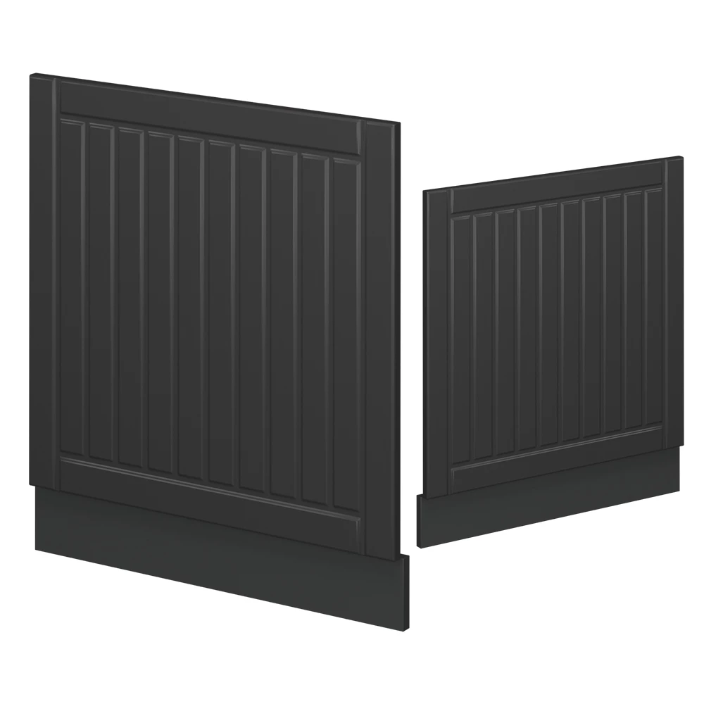 Façade en Gris foncé sur fond blanc avec des éléments décoratifs