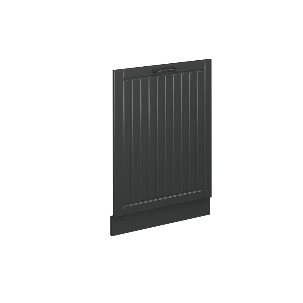 Façade de lave-vaisselle en Gris foncé sur fond blanc
