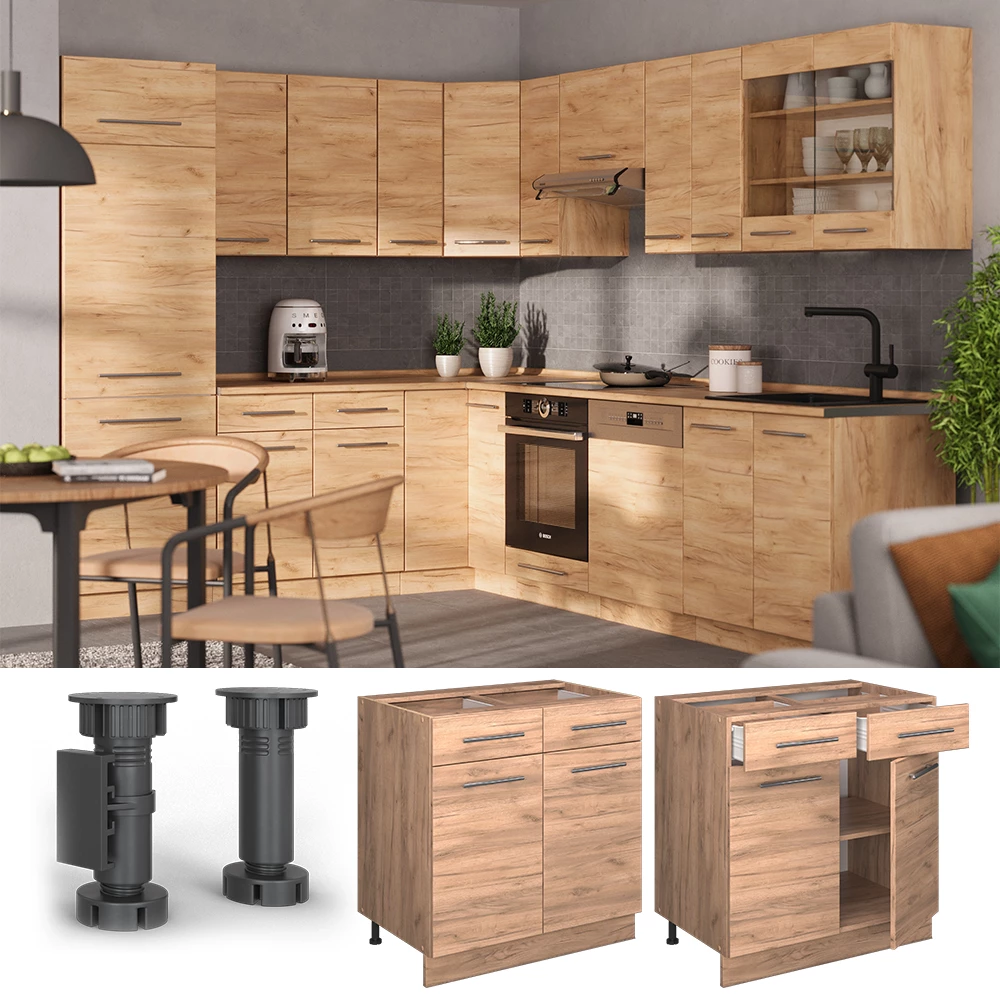 Dulap de bază de bucătărie in Stejar Goldkraft on white background