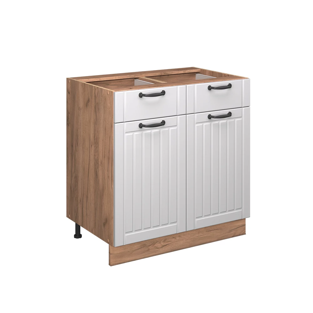 Mobiletto base per cucina in Bianco casa di campagna on white background