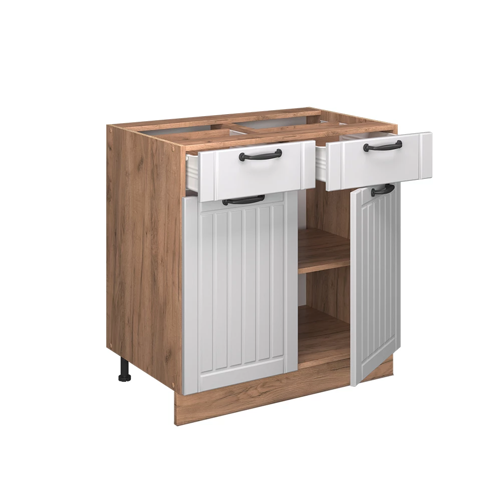 Mobiletto base per cucina in Bianco casa di campagna on white background with decorative elements