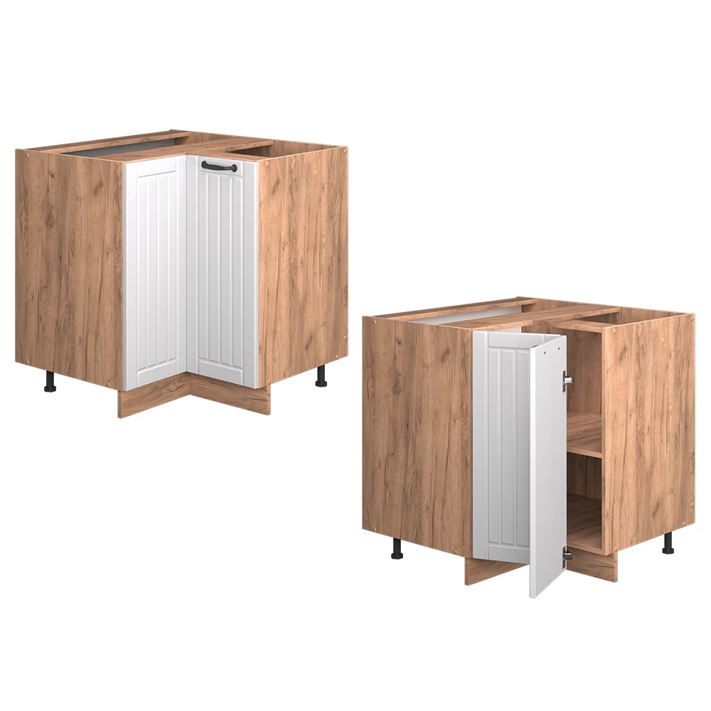 Meuble Bas Cuisine Fame-Line VICCO 80 Cm - Blanc Anthracite Brillant