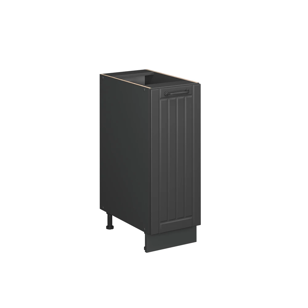 Meuble de cuisine en Gris foncé sur fond blanc