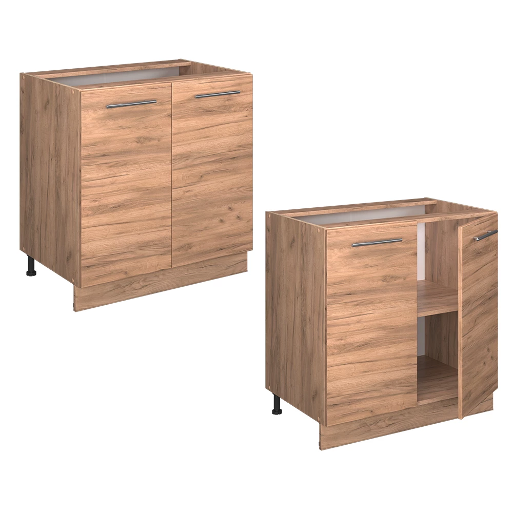 Vicco Keukenonderkast R Line, Krachtige Eik Goud/Antraciet, 60 Cm Met Laden Zonder Werkblad 658660965