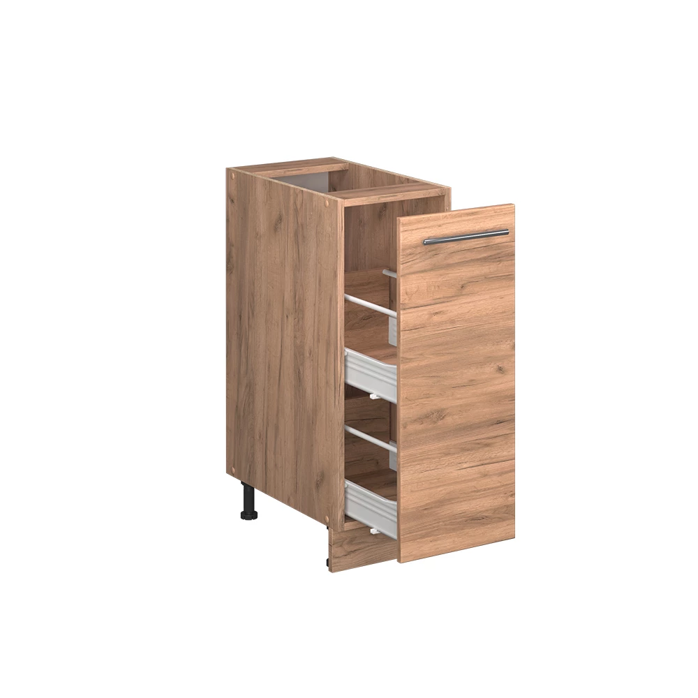 Armadio cucina dispensa alto in Quercia dorata on white background with decorative elements