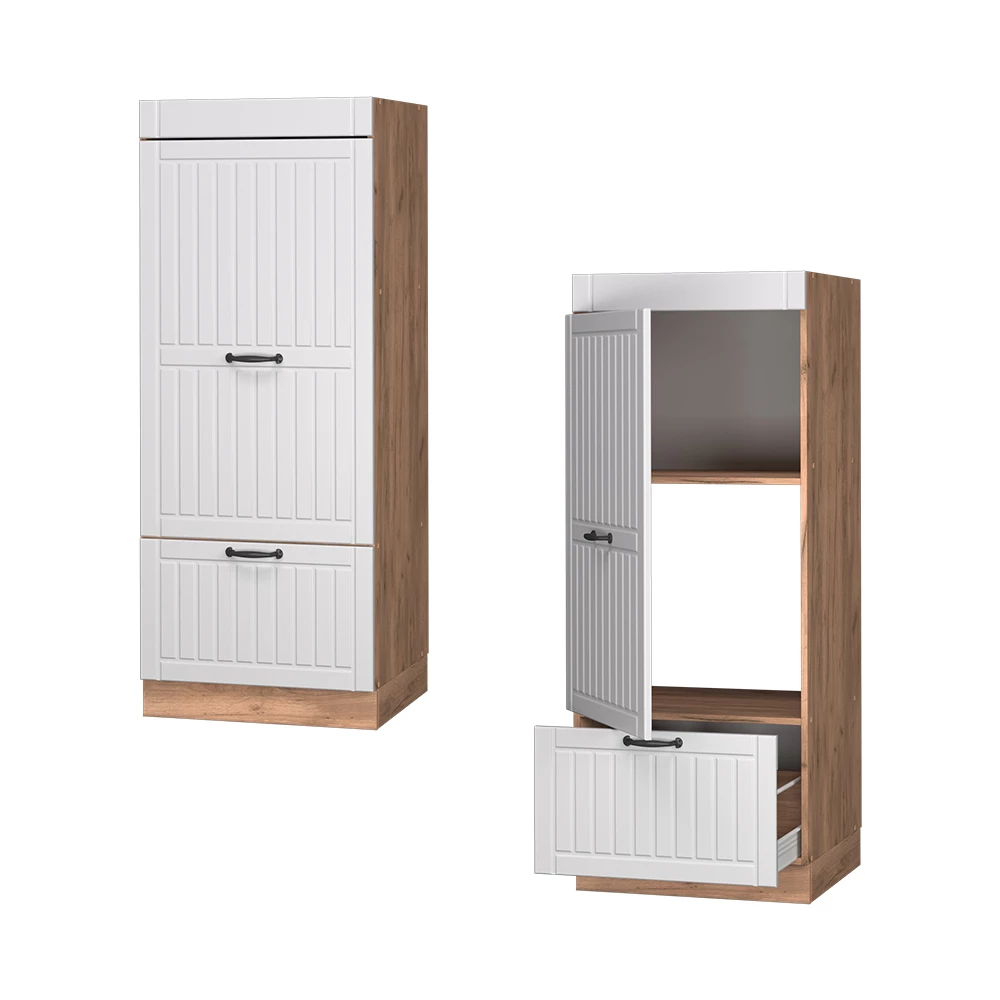 Vorratsschrank Fame-Line Weiß Landhaus/Goldkraft Eiche 60 cm Vicco