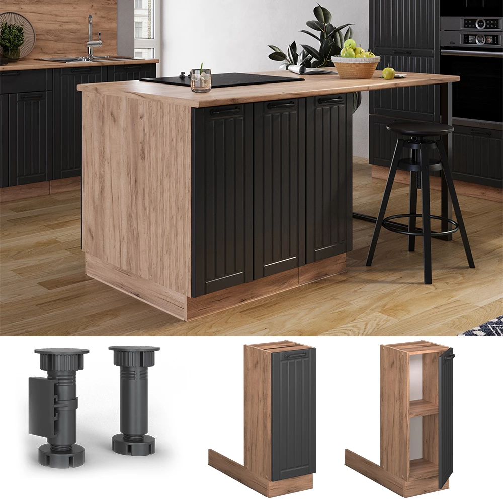 Keittiösaari in Tumman harmaa on white background