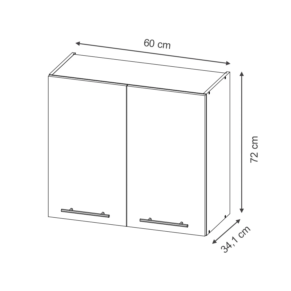 Nástenná skrinka in Antracit vysoký lesk on white background