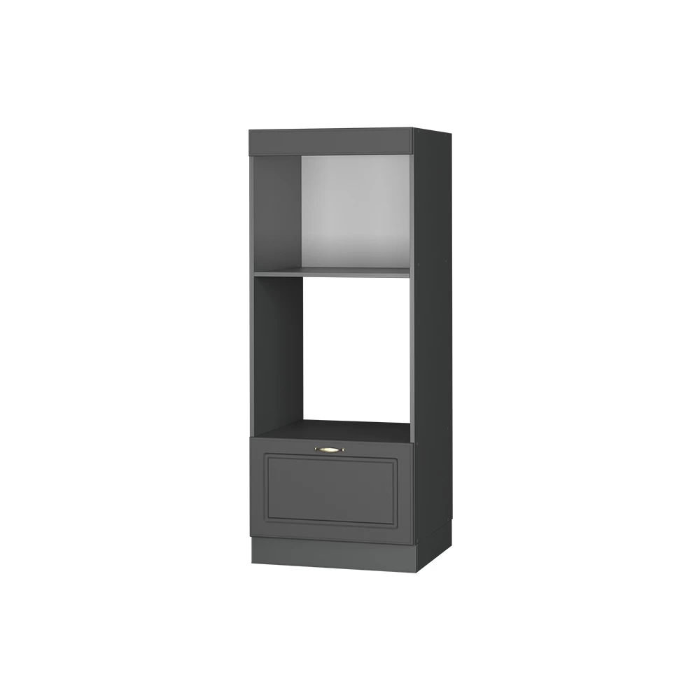 Armoire micro-ondes en Anthrazit-Gold Landhaus sur fond blanc