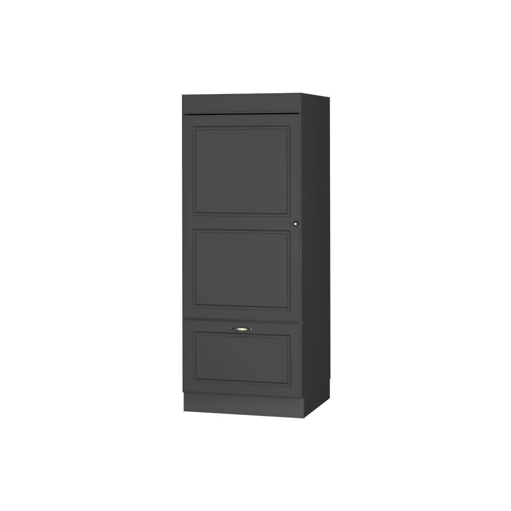 Armoire micro-ondes en Anthrazit-Gold Landhaus sur fond blanc