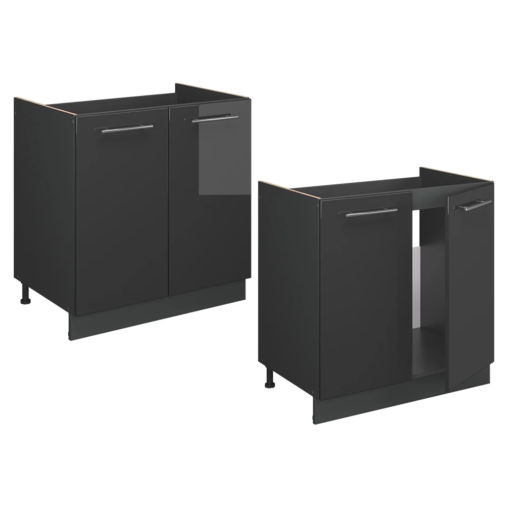 Wastafelkast Fame-Line Antraciet Hoogglans 80 cm zonder werkblad Vicco