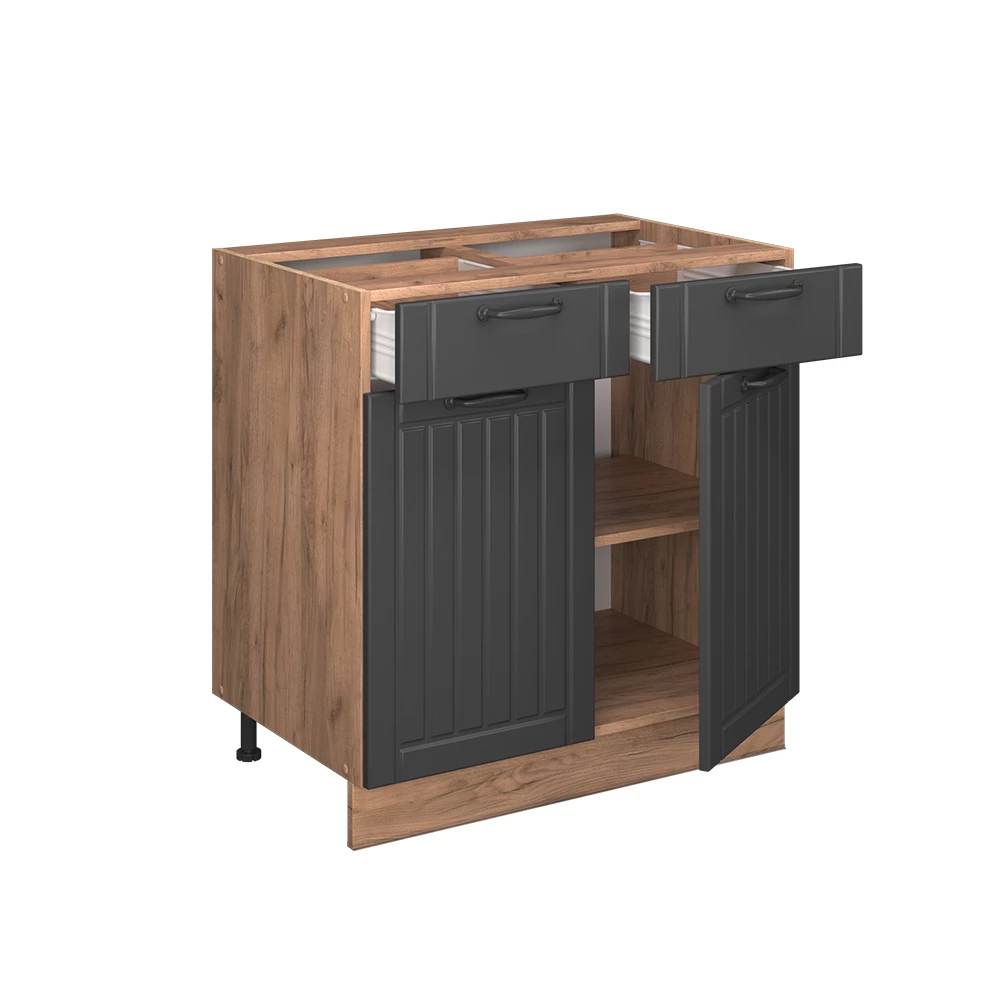 Mobiletto base per cucina in Grigio scuro on white background with decorative elements